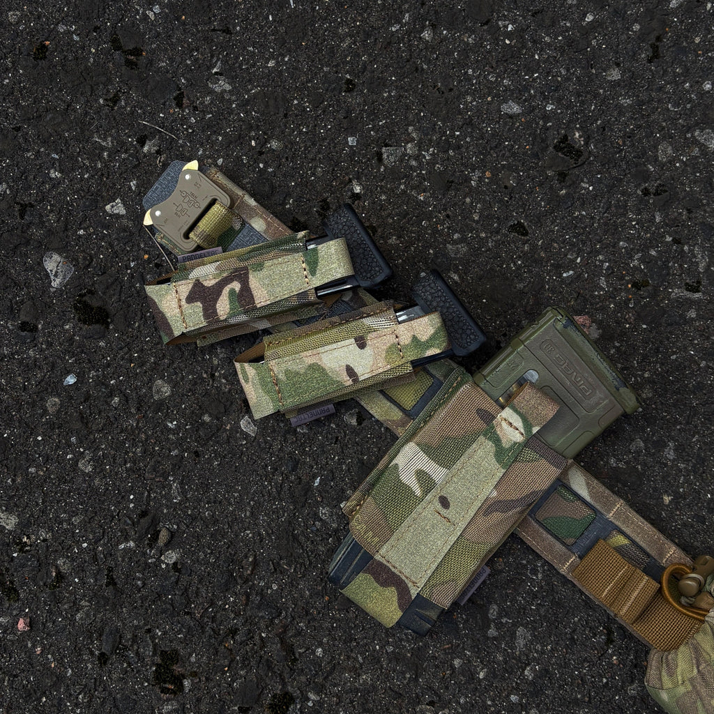 PANNELTAC PISTOL and PMAG CARRIERS in MultiCam Original mounted to PANNELTAC STRIDE belt