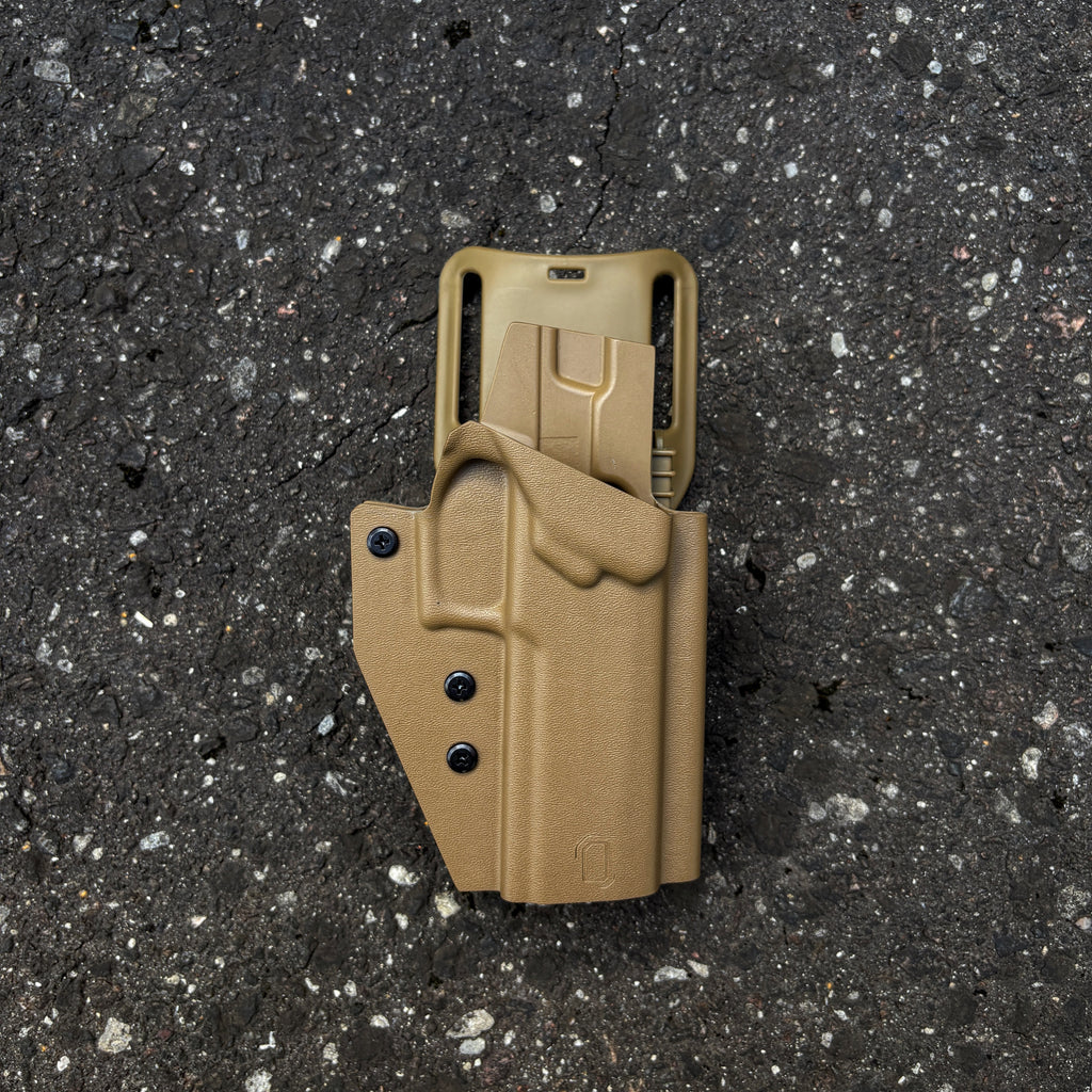 PANNELTAC OWB MID-DROP KYDEX pistol holster in coyote brown 