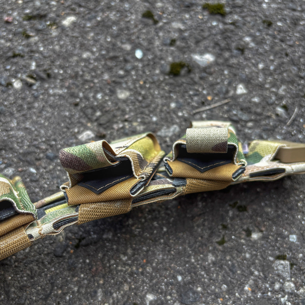 PANNELTAC PISTOL MAG CARRIERS in MultiCam Original mounted to PANNELTAC STRIDE belt.