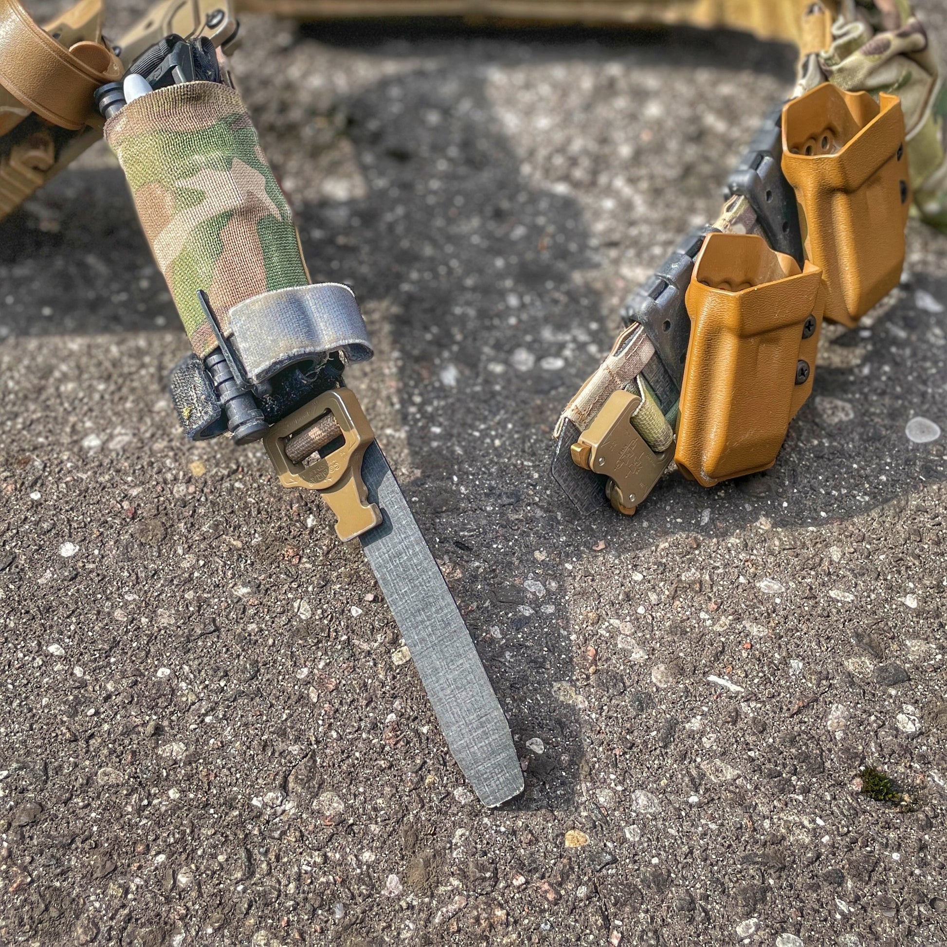 PANNELTAC STRIDE belt sleeve system along with AustriAlpin COBRA Pro-Style buckle and PANNELTAC horizontal TQ belt sleeve (TQBS-1)